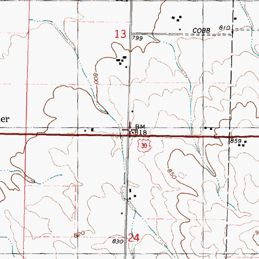 Topographic Map of Webber School (historical), IL