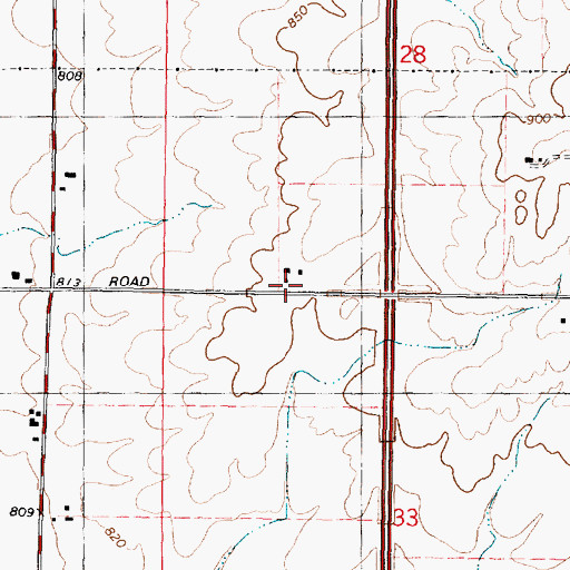 Topographic Map of Grimes School (historical), IL