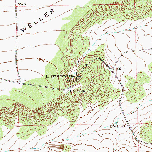 Topographic Map of Limestone Hill, CO
