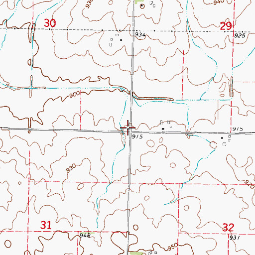 Topographic Map of Toad Hollow School (historical), IL