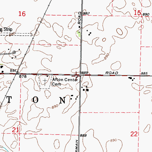 Topographic Map of Afton School (historical), IL