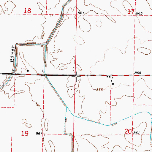Topographic Map of Baker School (historical), IL