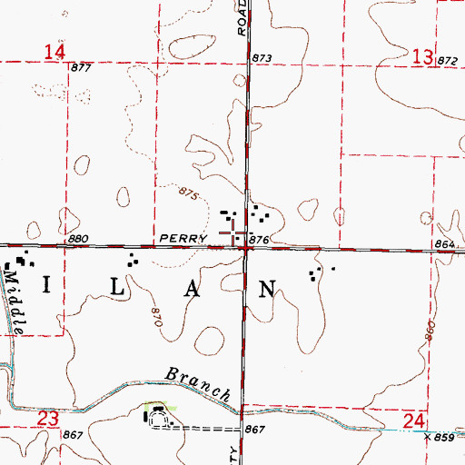 Topographic Map of Powers School (historical), IL