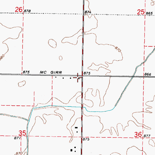 Topographic Map of Hickey School (historical), IL