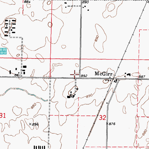 Topographic Map of Carlton School (historical), IL