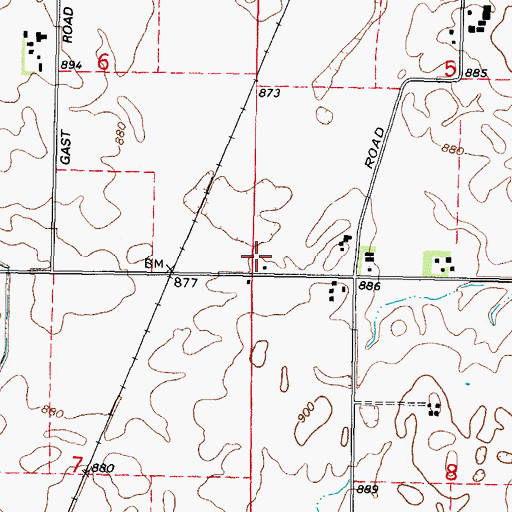 Topographic Map of Linch School (historical), IL