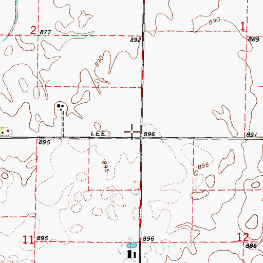 Topographic Map of Post School (historical), IL