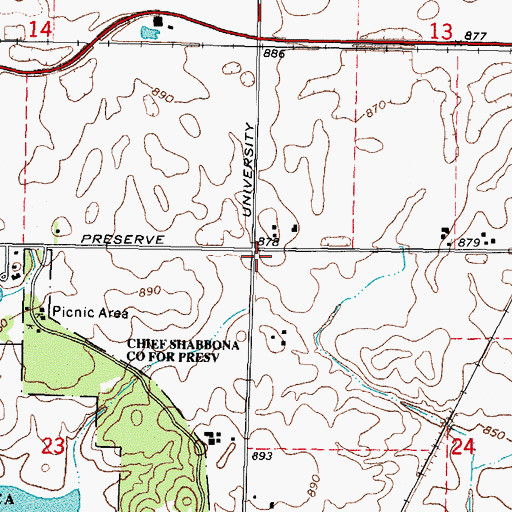 Topographic Map of Quilhot School (historical), IL