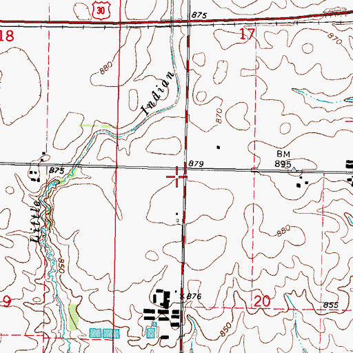 Topographic Map of Colton School (historical), IL