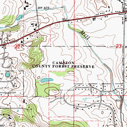 Topographic Map of Campton County Forest Preserve, IL