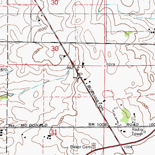 Topographic Map of Griggs School (historical), IL