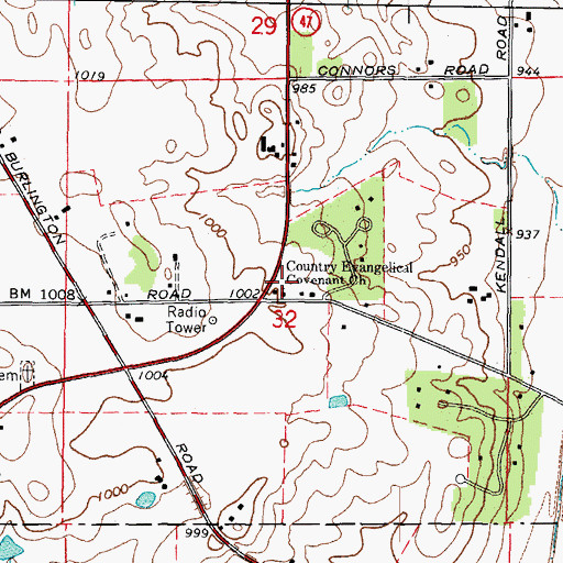 Topographic Map of Country Evangelical Covenant Church, IL