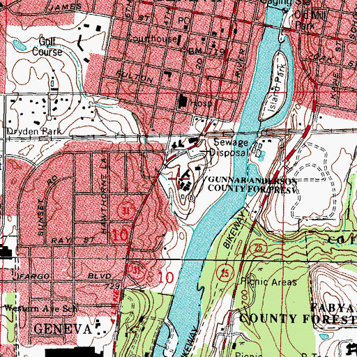 Topographic Map of Gunnar Anderson County Forest Preserve, IL