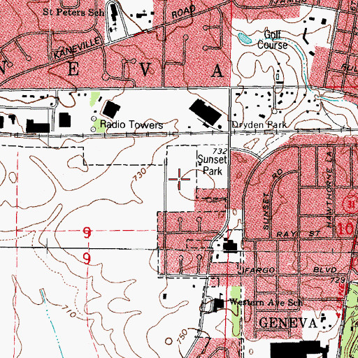 Topographic Map of Sunset Park, IL