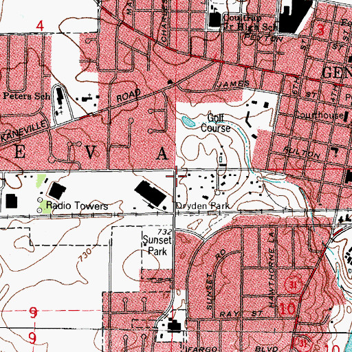 Topographic Map of Adventure School (historical), IL