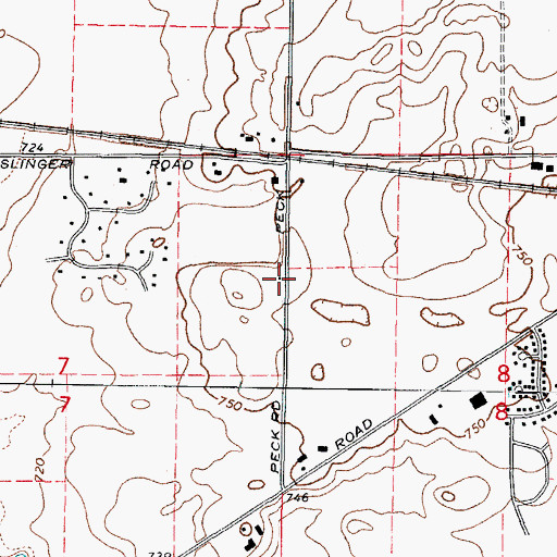 Topographic Map of Peck School (historical), IL