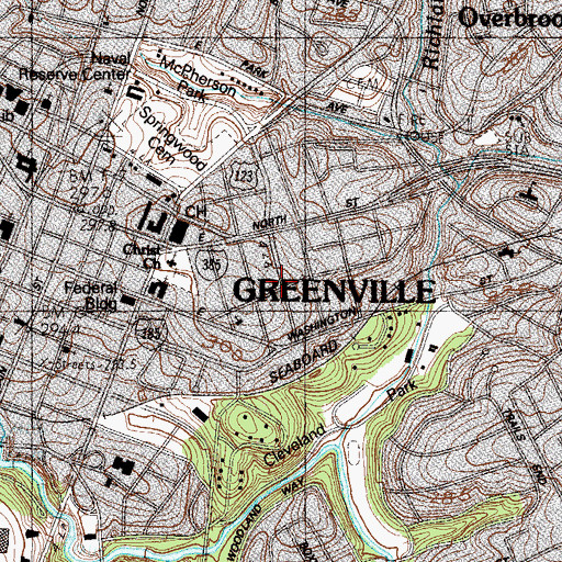 Topographic Map of Boyce Lawn, SC