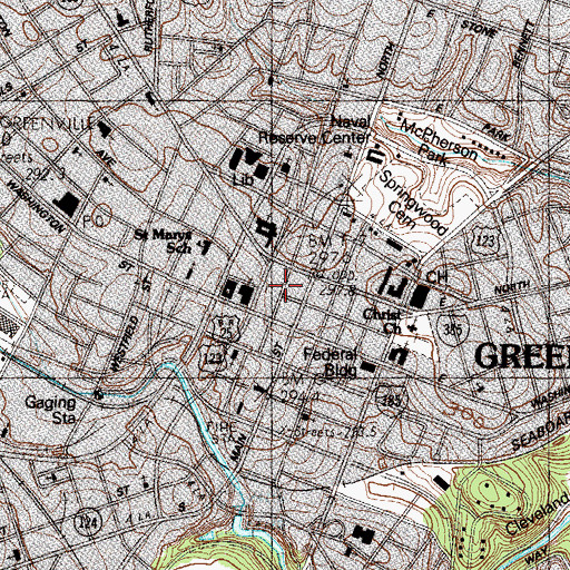 Topographic Map of Piazza Bergamo, SC