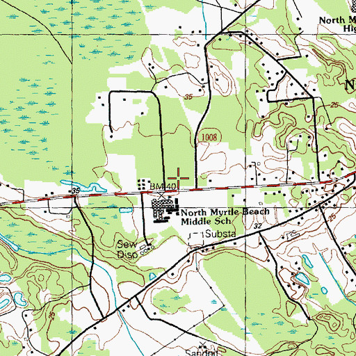 Topographic Map of Poplar School (historical), SC