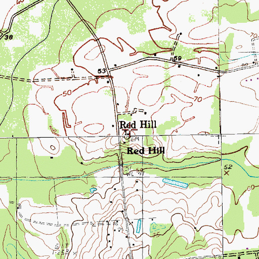 Topographic Map of Red Hill Church, SC