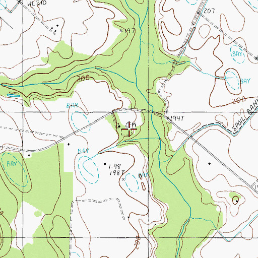 Topographic Map of Rembert Cemetery, SC