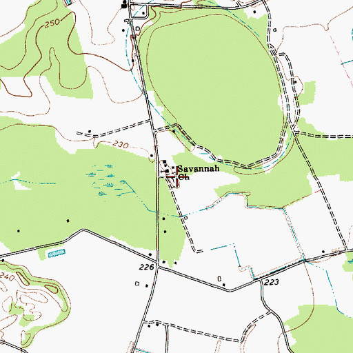 Topographic Map of Savannah Cemetery, SC