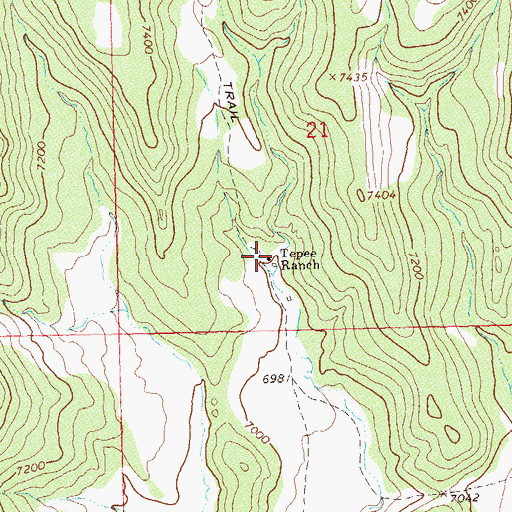 Topographic Map of Tepee Ranch, CO