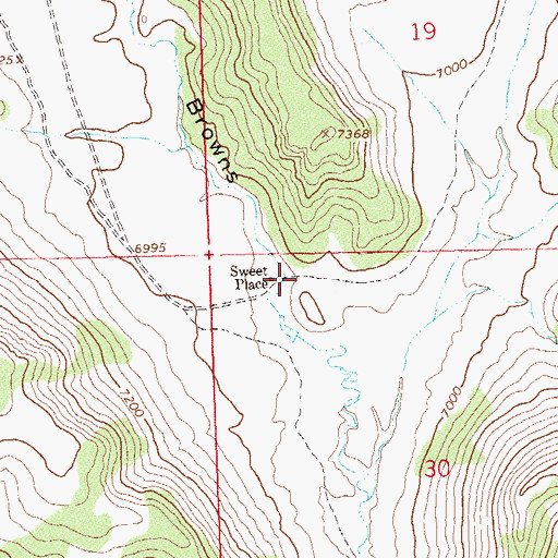 Topographic Map of Sweet Place, CO