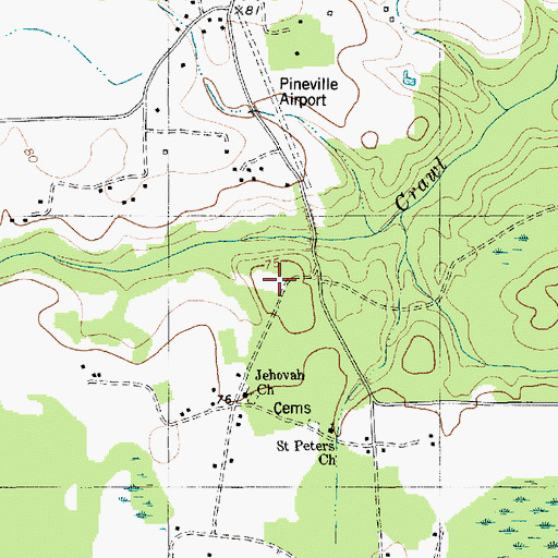 Topographic Map of Saint Johns Church (historical), SC