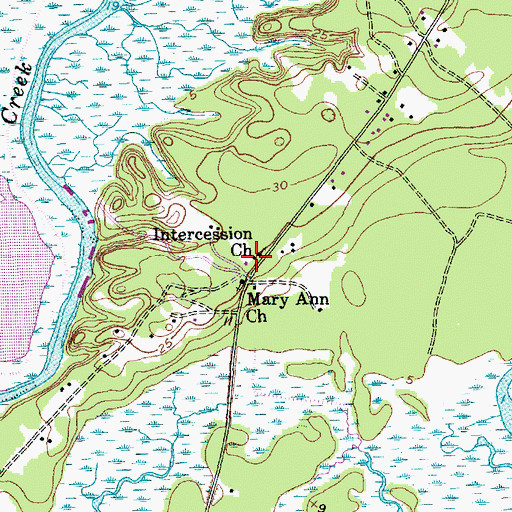 Topographic Map of Saint Thomas School (historical), SC