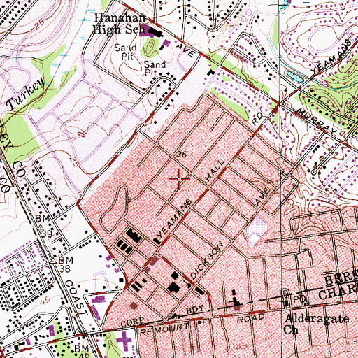 Topographic Map of The Farms, SC