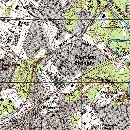 Topographic Map of Beaumont Methodist Church, SC