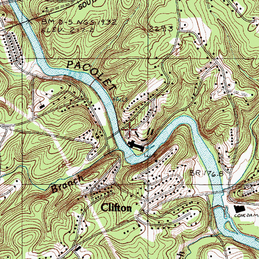 Topographic Map of Clifton Post Office, SC