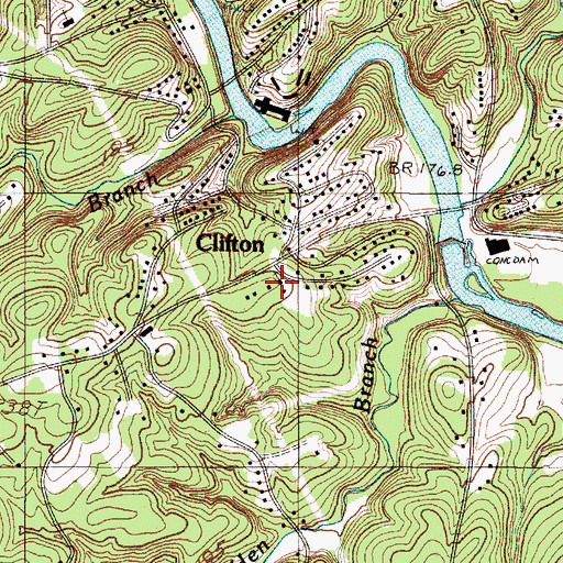 Topographic Map of Clifton Second Baptist Church, SC