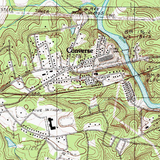 Topographic Map of Converse Post Office, SC