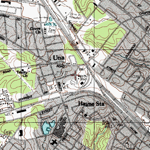 Topographic Map of First Freewill Baptist Church, SC