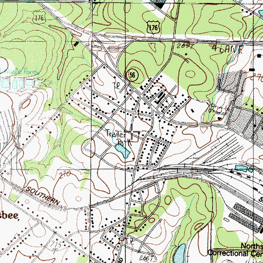 Topographic Map of Lakeview Mobile Home Park, SC