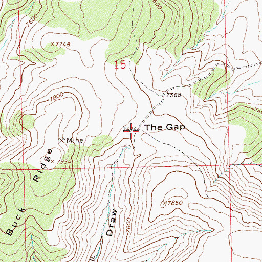 Topographic Map of The Gap, CO