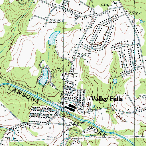Topographic Map of Valley Falls Baptist Church, SC