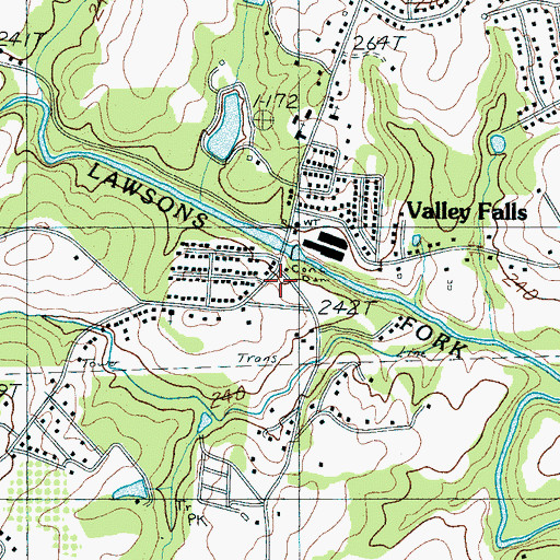 Topographic Map of Valley Falls Grade School (historical), SC