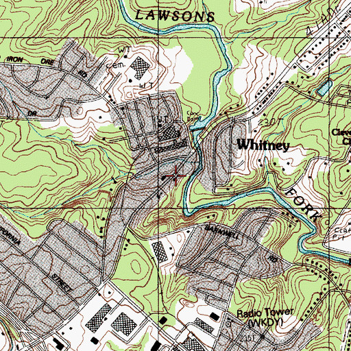 Topographic Map of Whitney Methodist Church, SC
