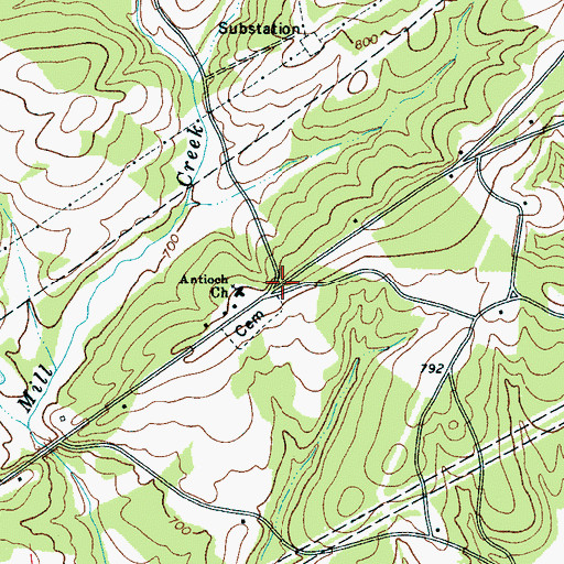 Topographic Map of Antioch, SC
