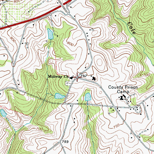 Topographic Map of Midway, SC