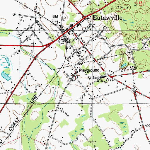 Topographic Map of Possum Town, SC
