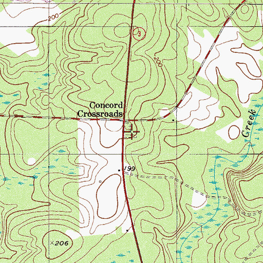 Topographic Map of Concord Cemetery, SC