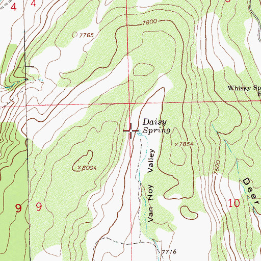 Topographic Map of Daisy Spring, CO
