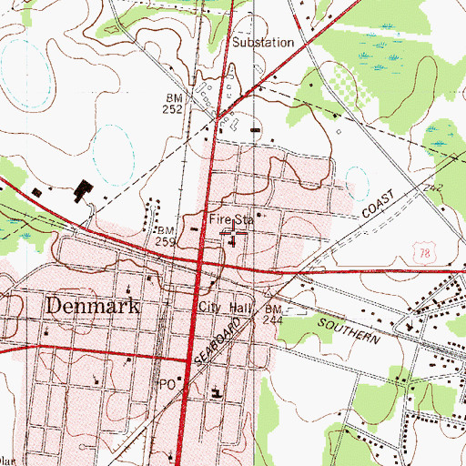 Topographic Map of Bethel Park United Methodist Church, SC
