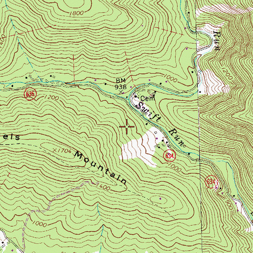 Topographic Map of Beazley Mill (historical), VA