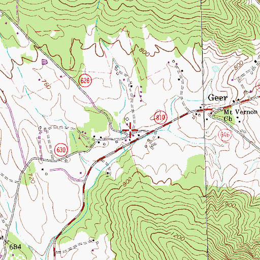 Topographic Map of Beazley (historical), VA