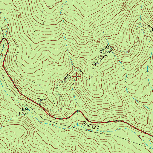 Topographic Map of Big Bend School (historical), VA